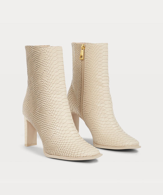 LORNA ankle boots with snake print - ash beige