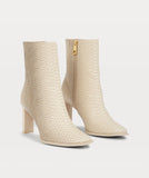 LORNA ankle boots with snake print - ash beige