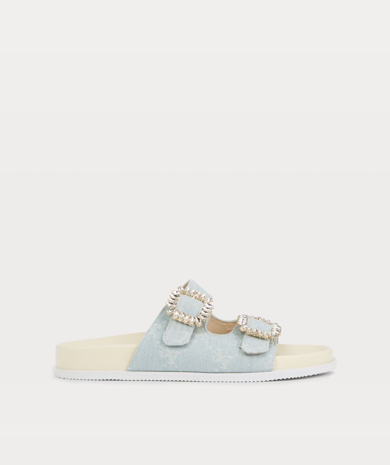 MECIA sandals with denim logo dessin