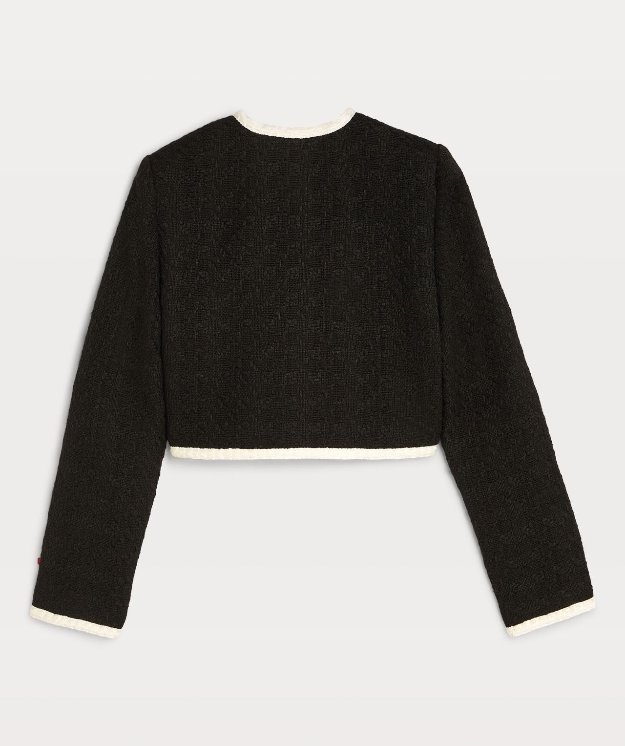 MONICA cropped boucle blazer - black