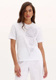 Blusa t-shirt flor brilhos