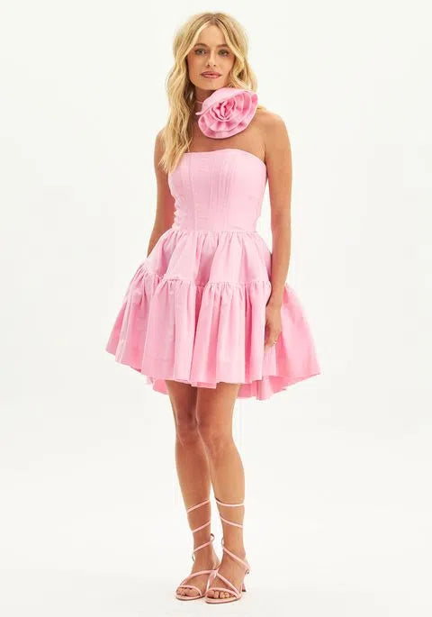 Vestido Curto Lady Like Rosa