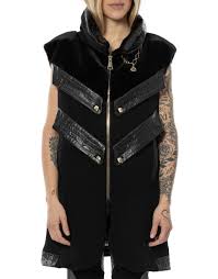 Black long gilet