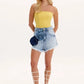 Short hot pants jeans flores