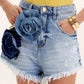 Short hot pants jeans flores