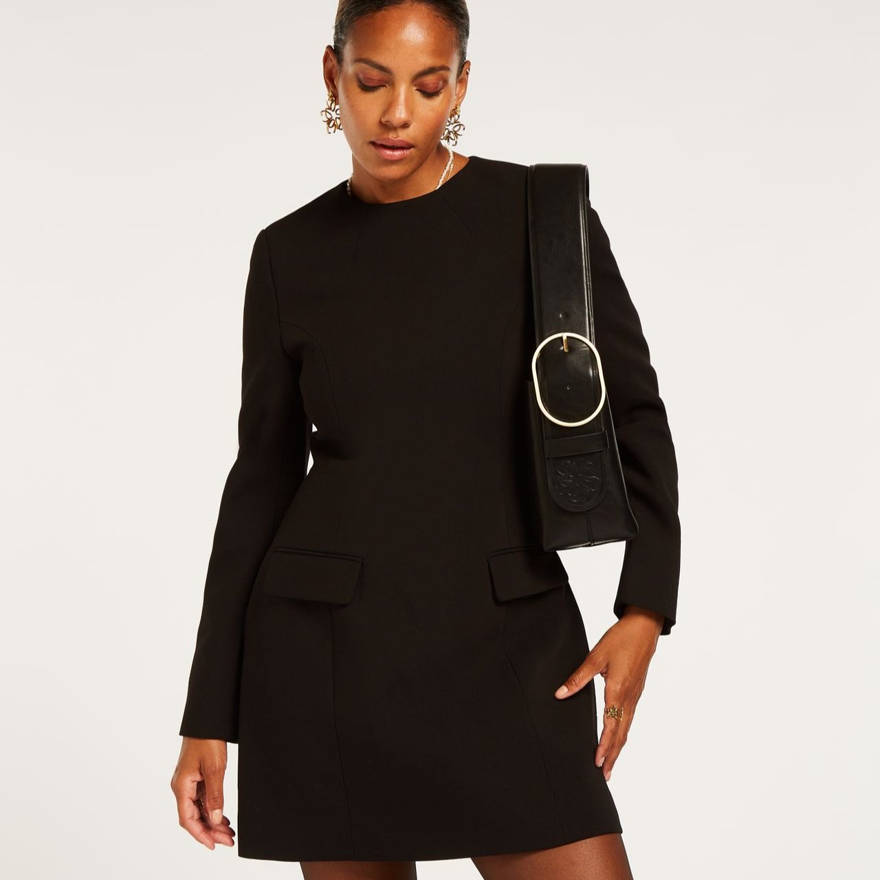 VIVIAN fitted dress - black