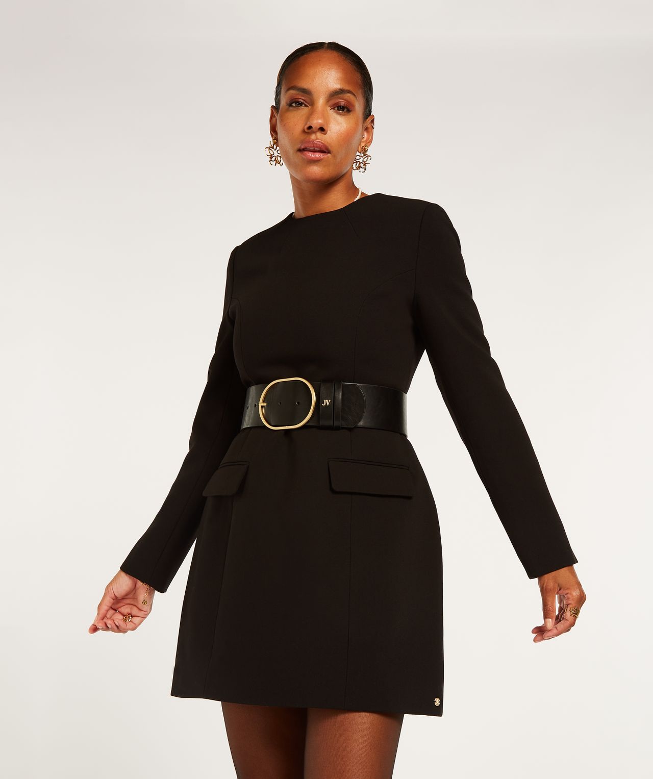 VIVIAN fitted dress - black