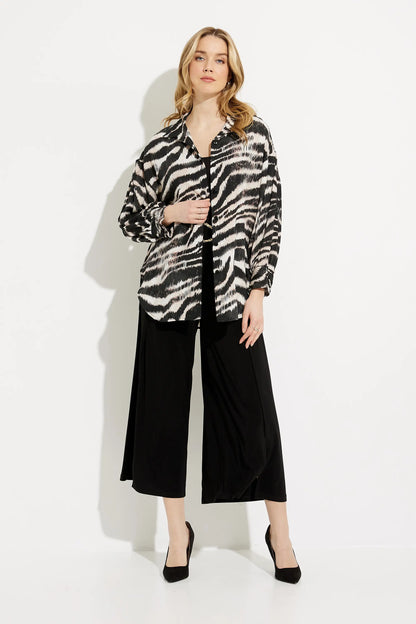 Animal Print Linen Blouse